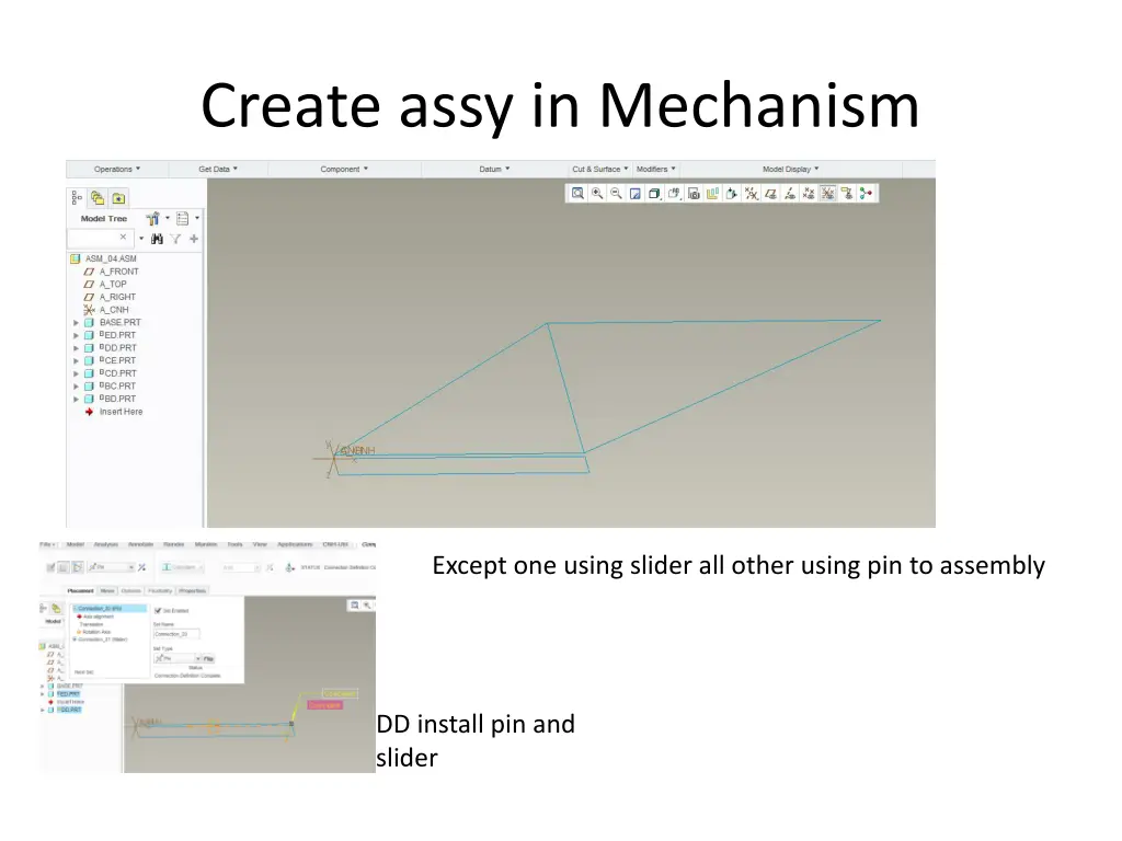 create assy in mechanism