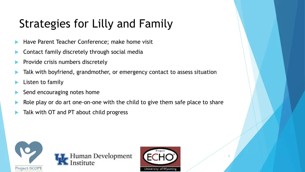 strategies for lilly and family