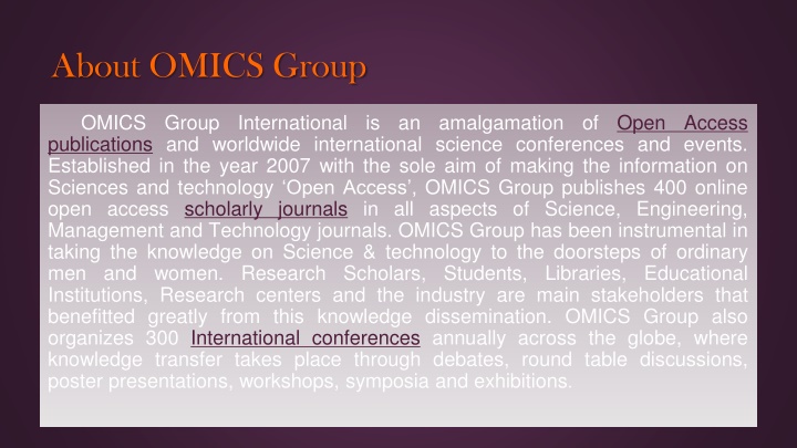 about omics group