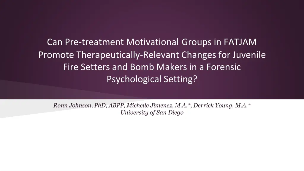 can pre treatment motivational groups in fatjam