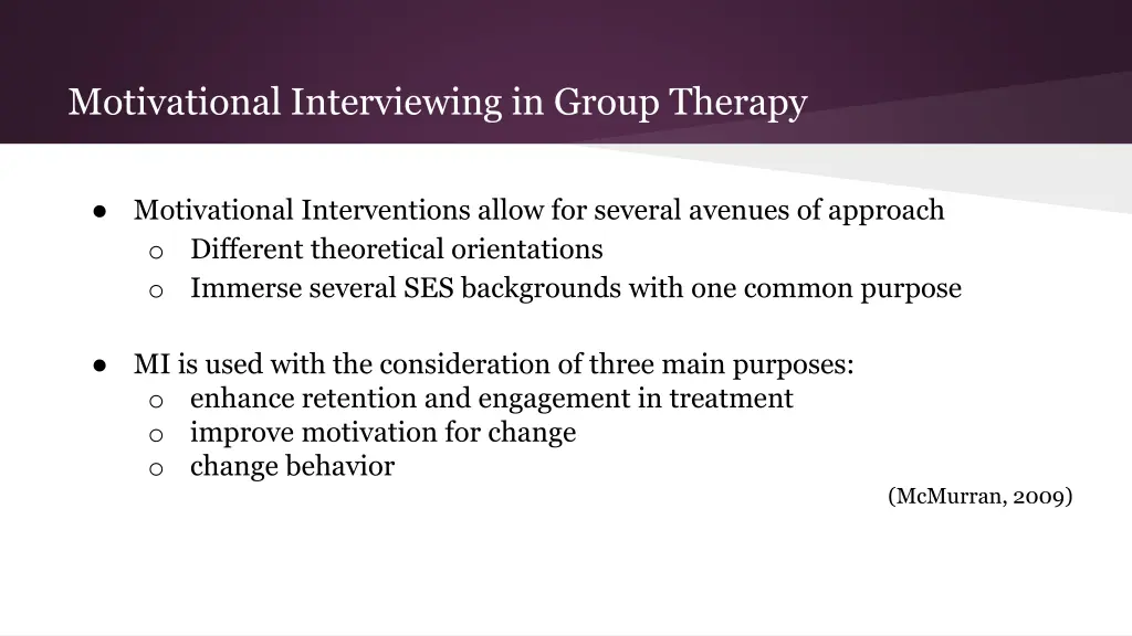 motivational interviewing in group therapy