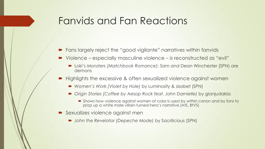 fanvids and fan reactions