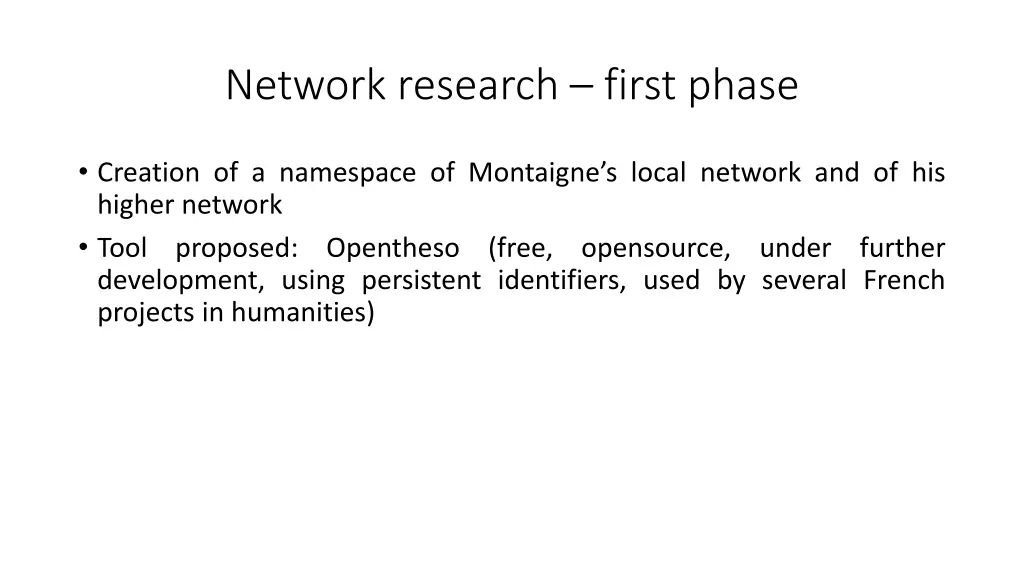 network research first phase