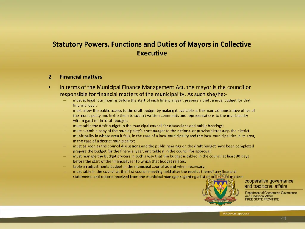 statutory powers functions and duties of mayors 1