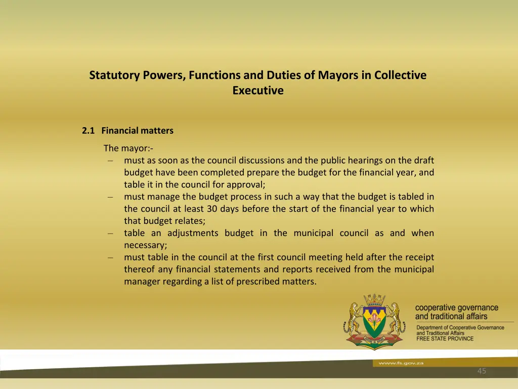 statutory powers functions and duties of mayors 2