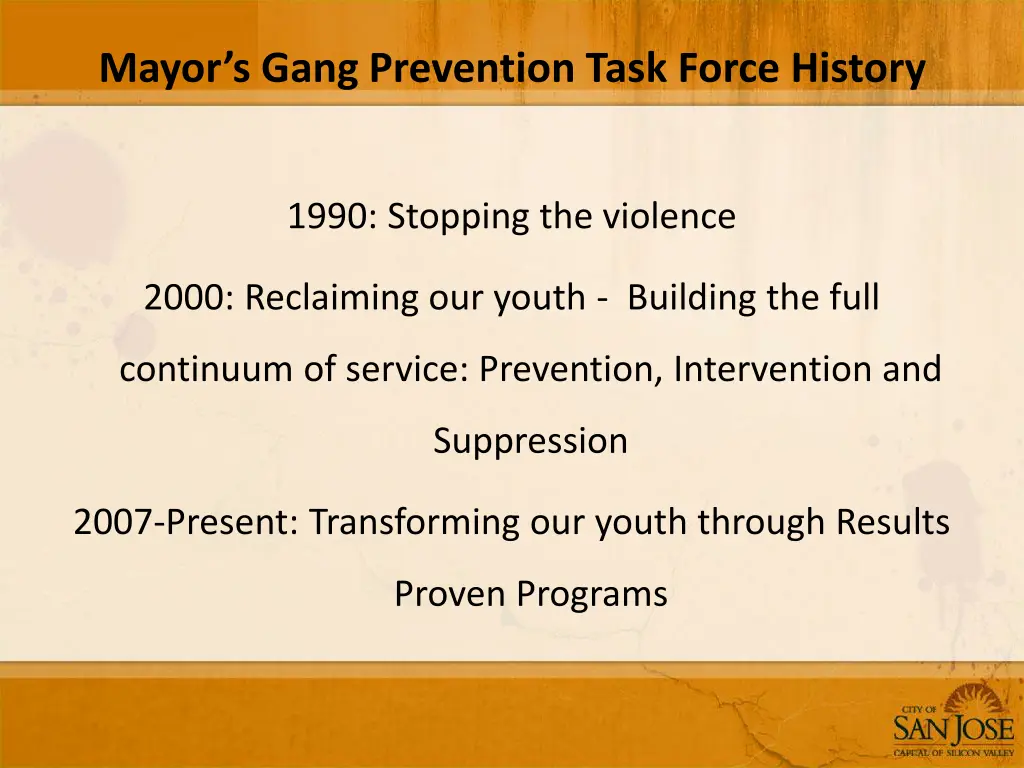 mayor s gang prevention task force history