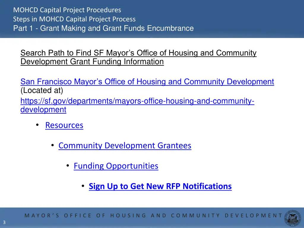 mohcd capital project procedures steps in mohcd 1