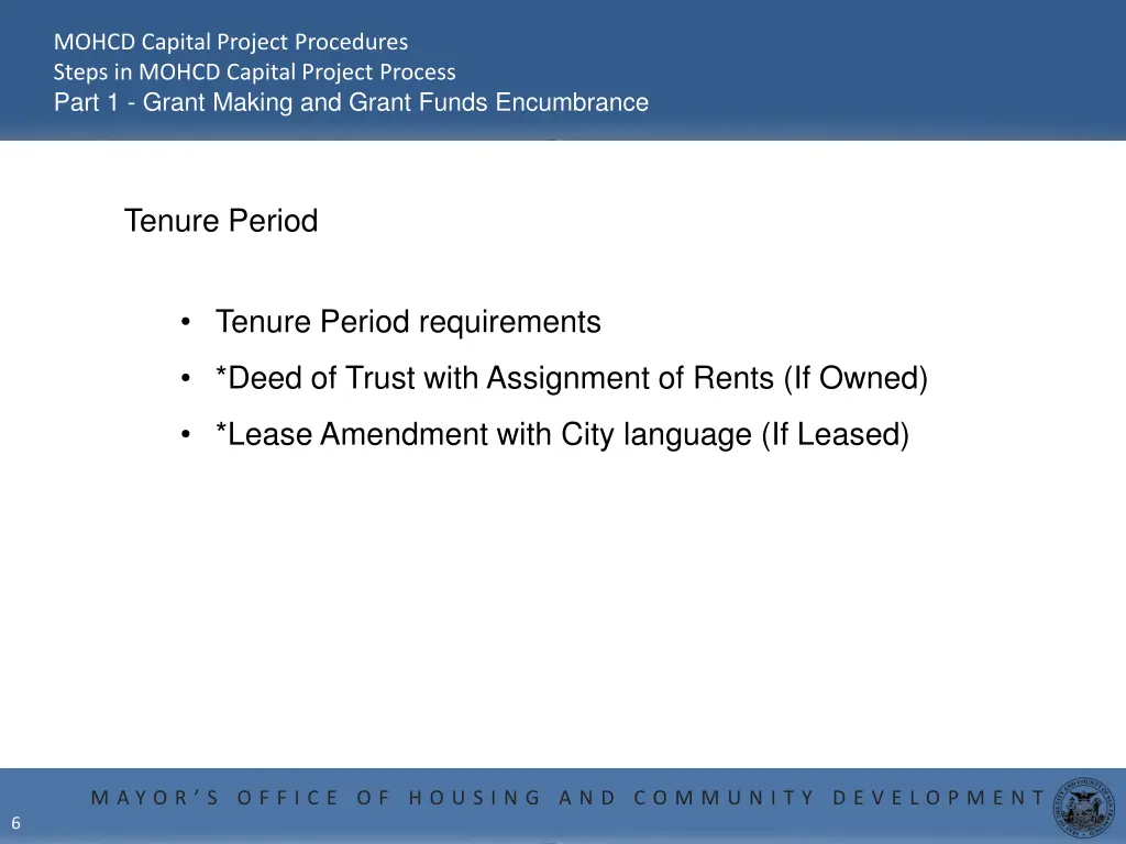 mohcd capital project procedures steps in mohcd 4