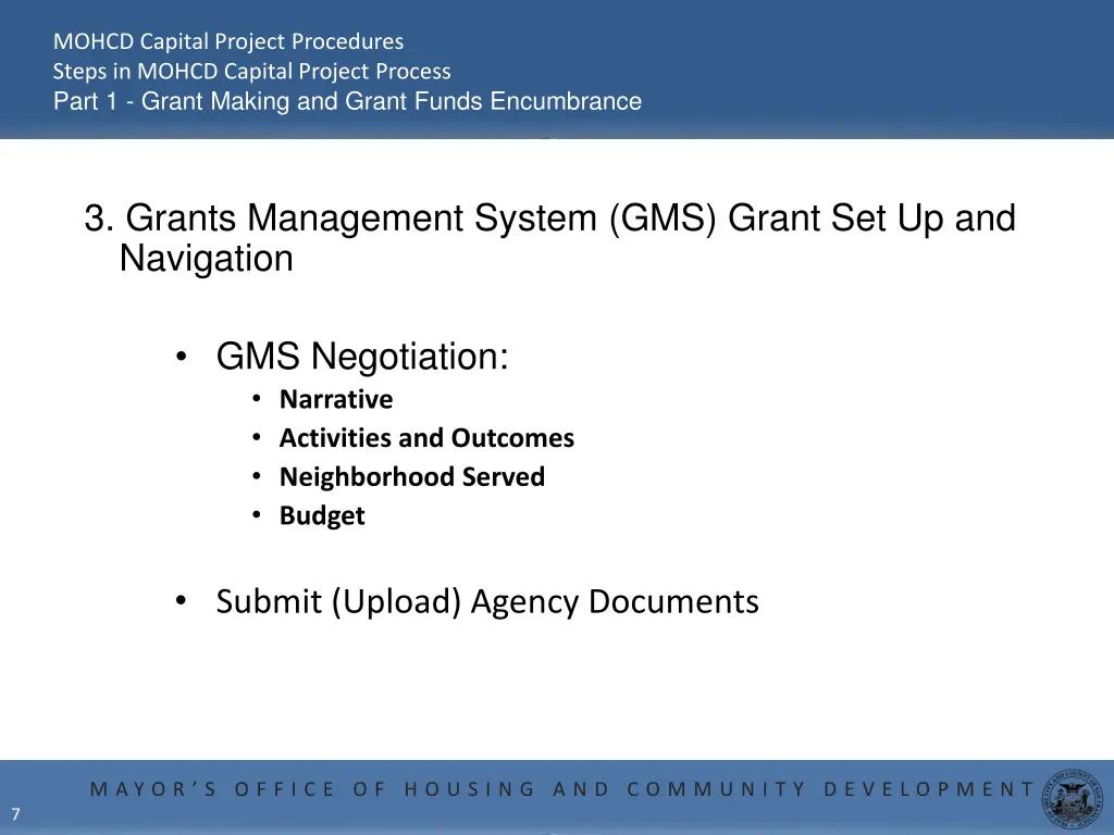 mohcd capital project procedures steps in mohcd 5