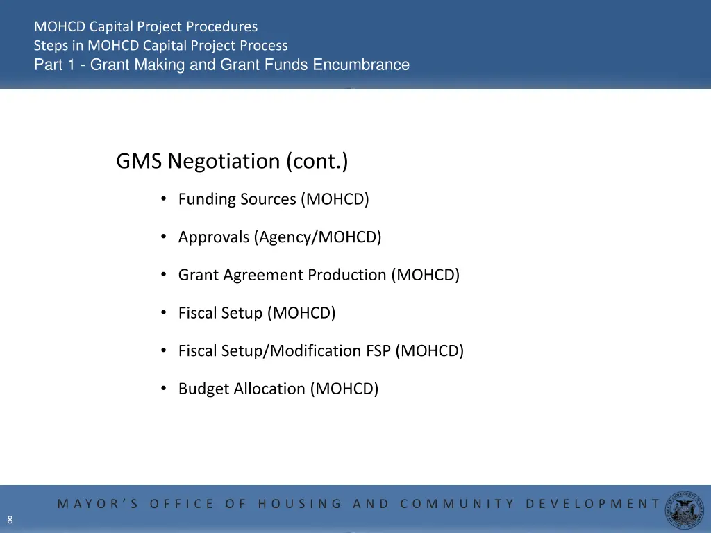 mohcd capital project procedures steps in mohcd 6