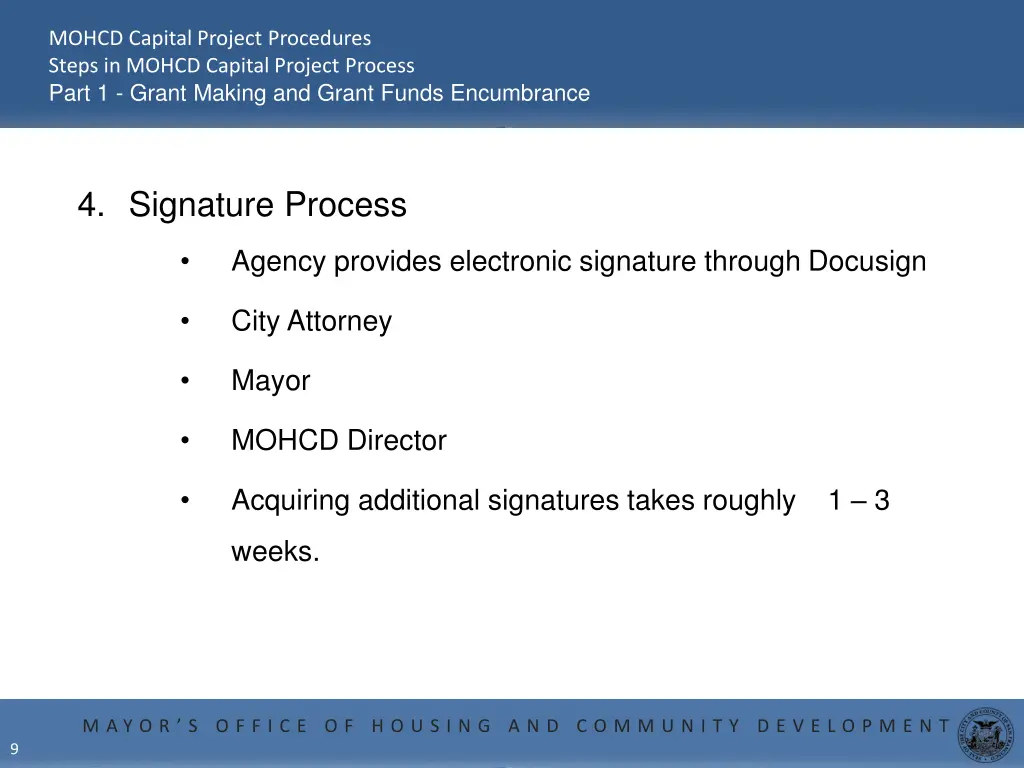 mohcd capital project procedures steps in mohcd 7