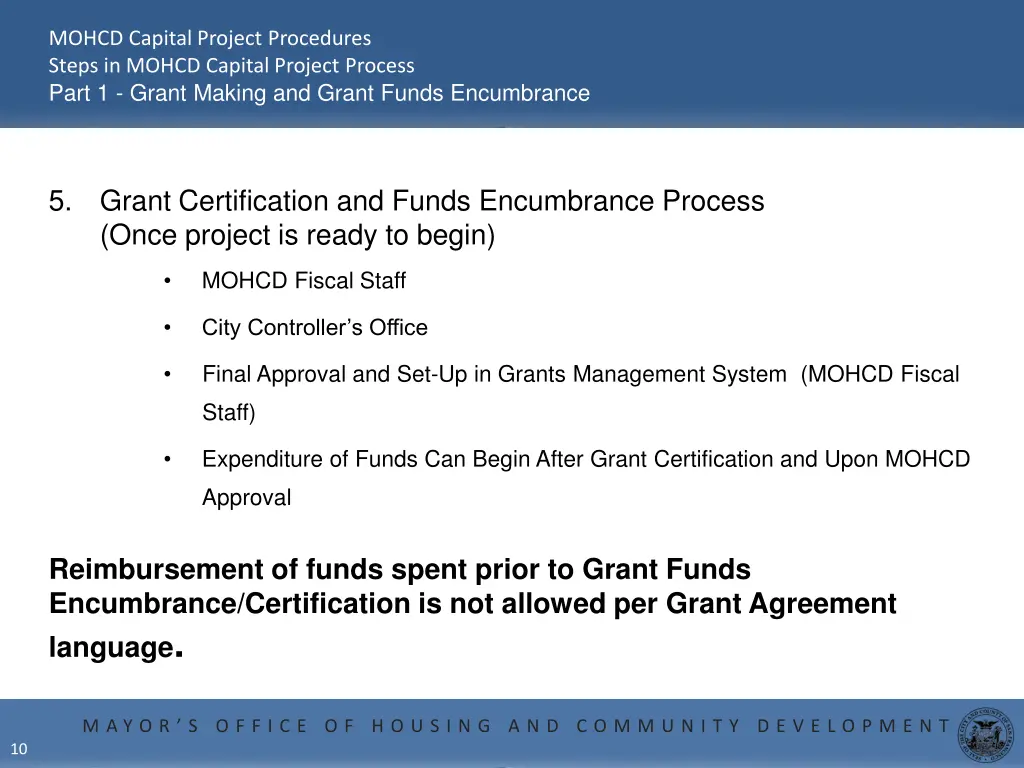 mohcd capital project procedures steps in mohcd 8