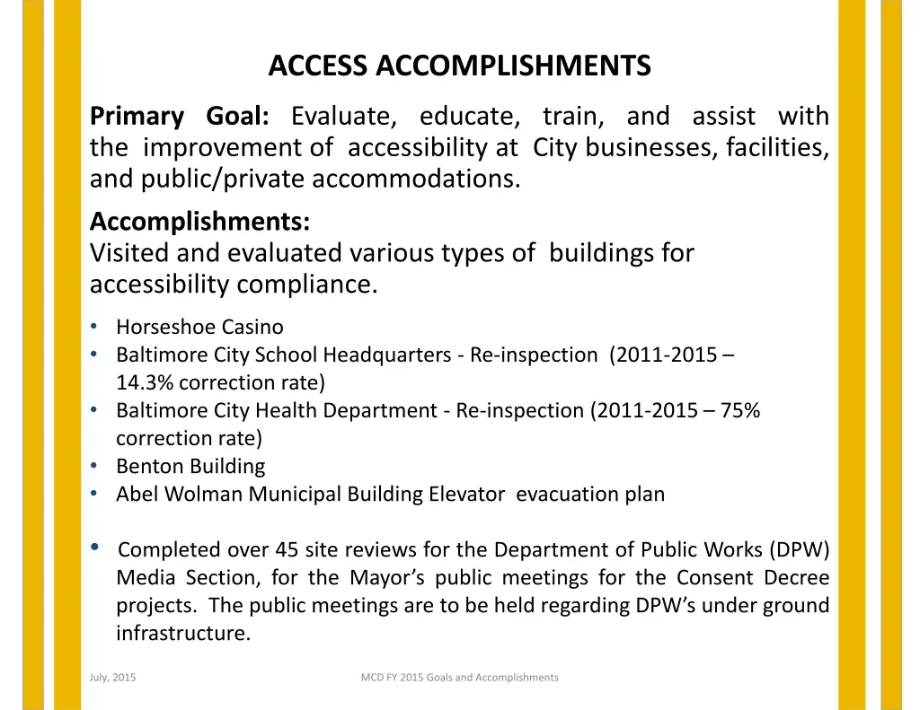 access accomplishments