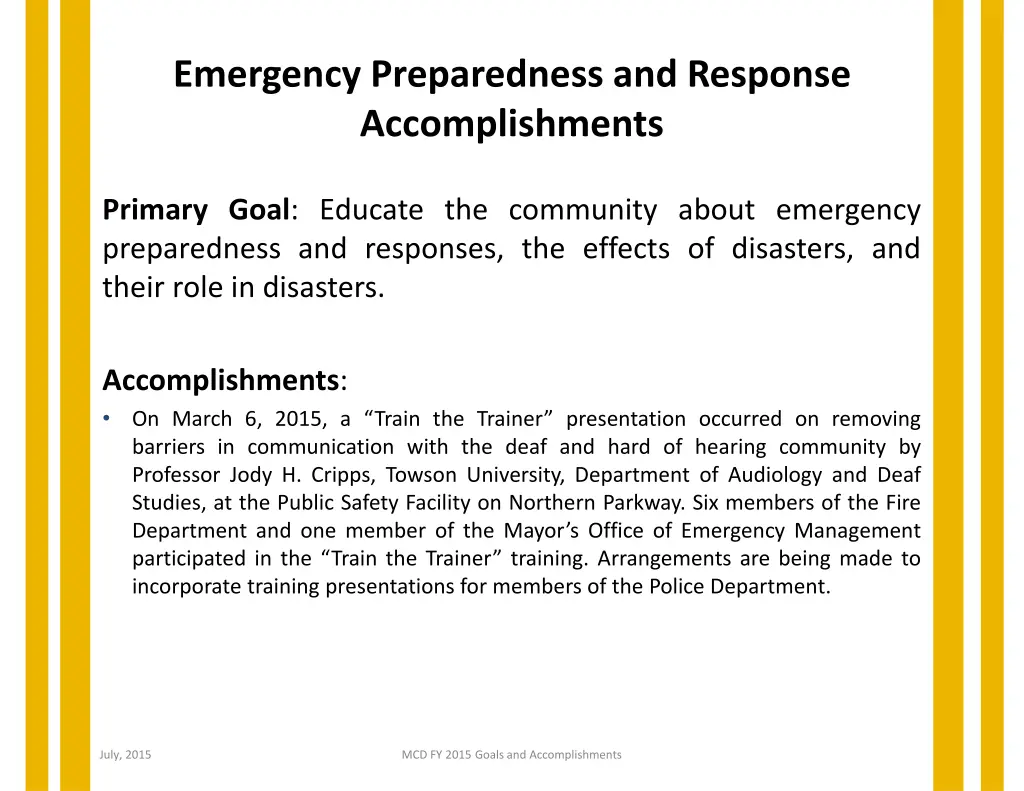 emergency preparedness and response