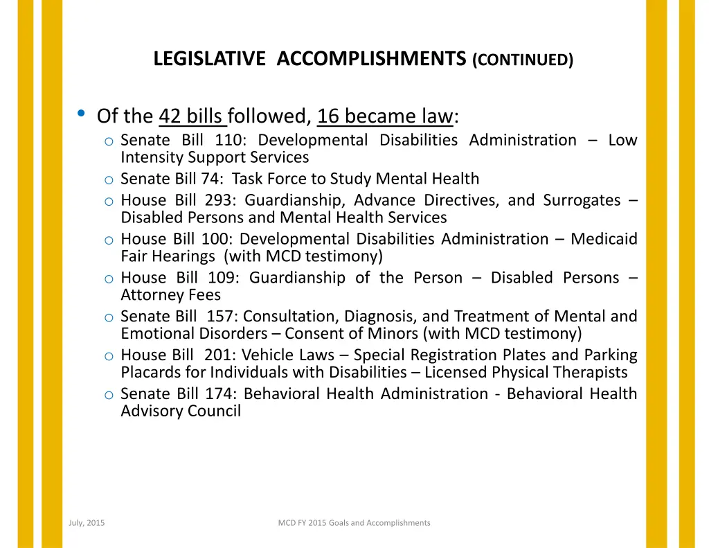 legislative accomplishments continued 1