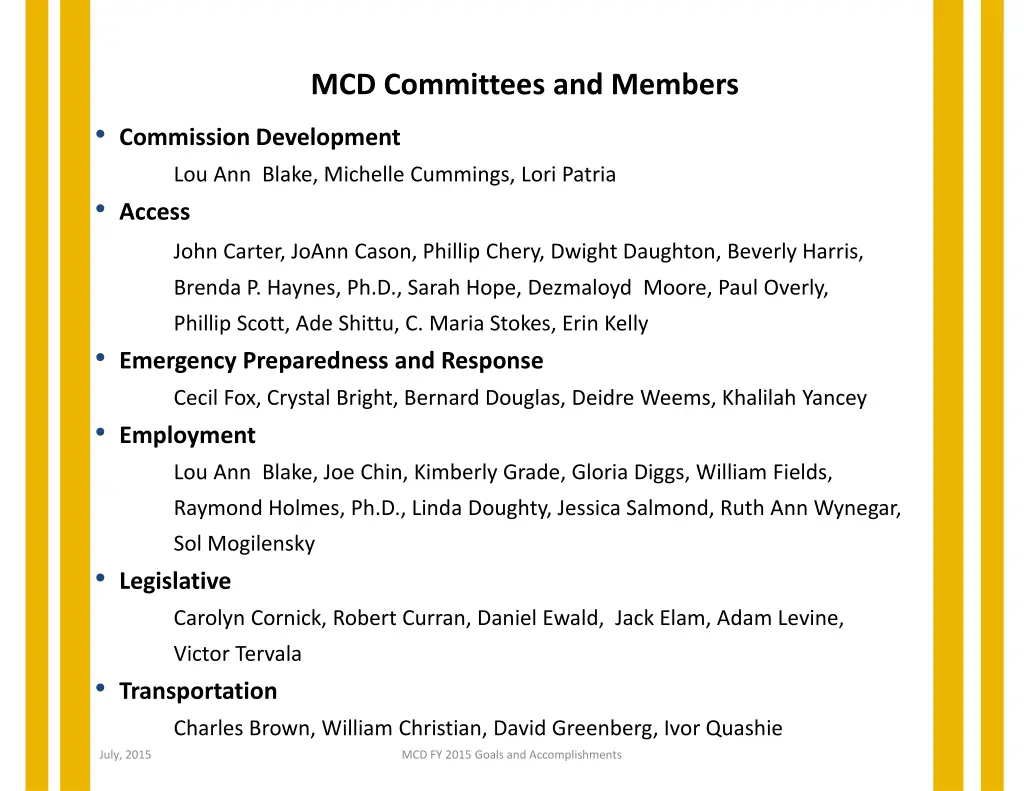 mcd committees and members