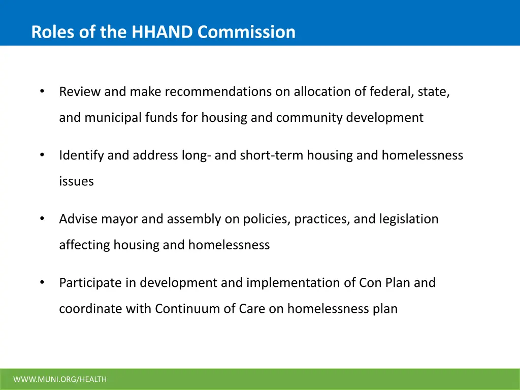 roles of the hhand commission