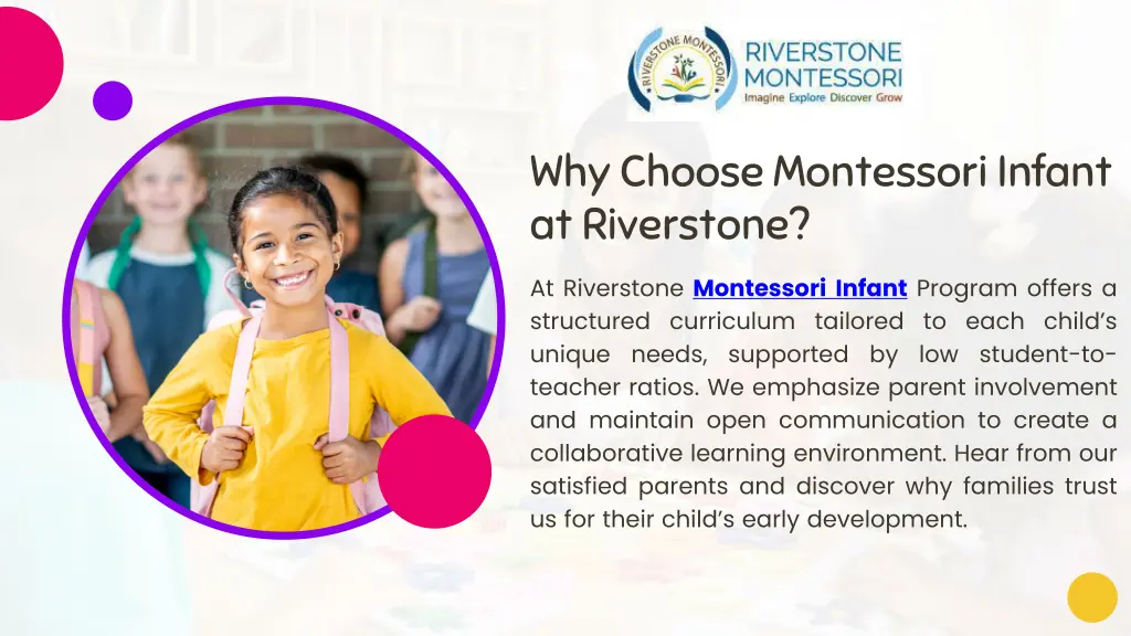 why choose montessori infant at riverstone