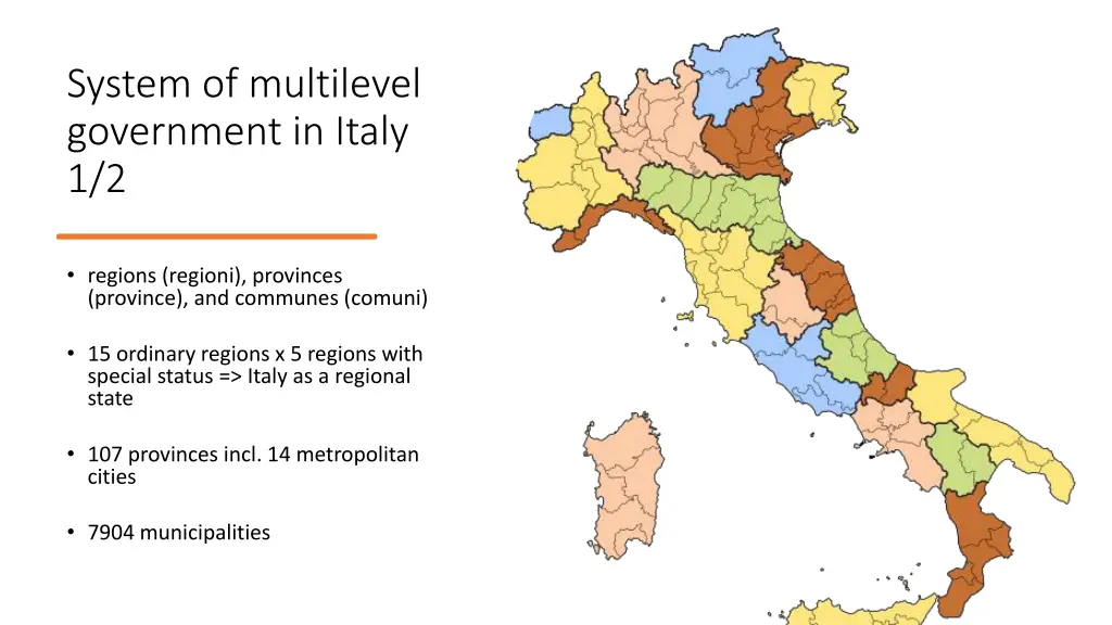 system of multilevel government in italy 1 2