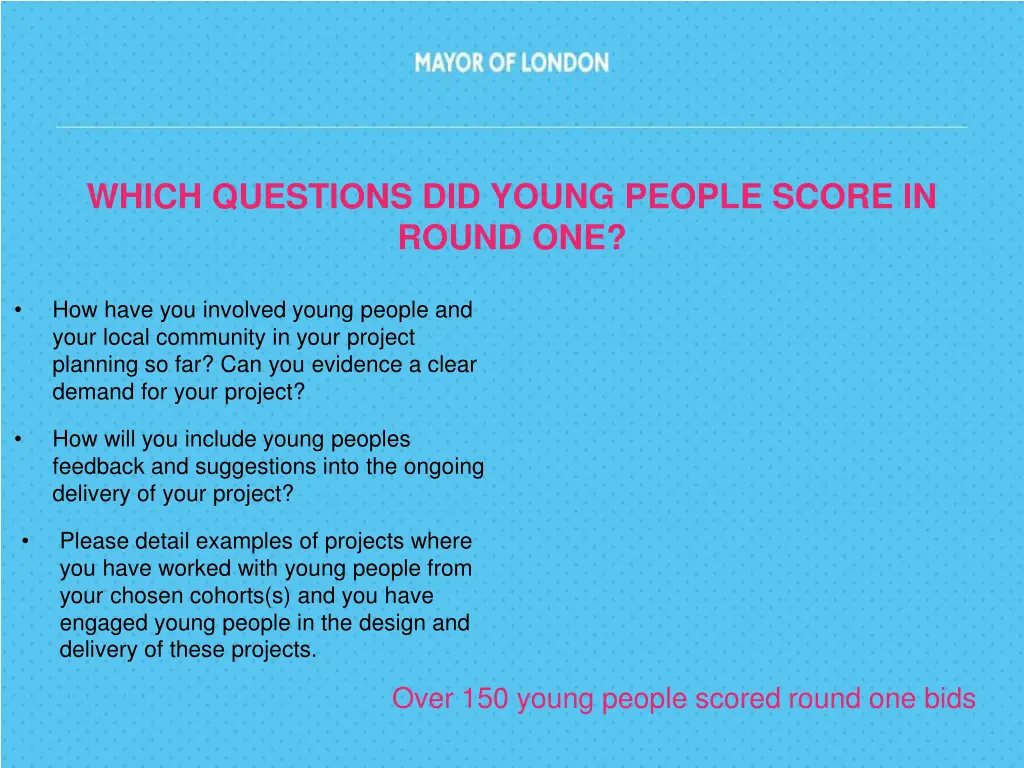 which questions did young people score in round