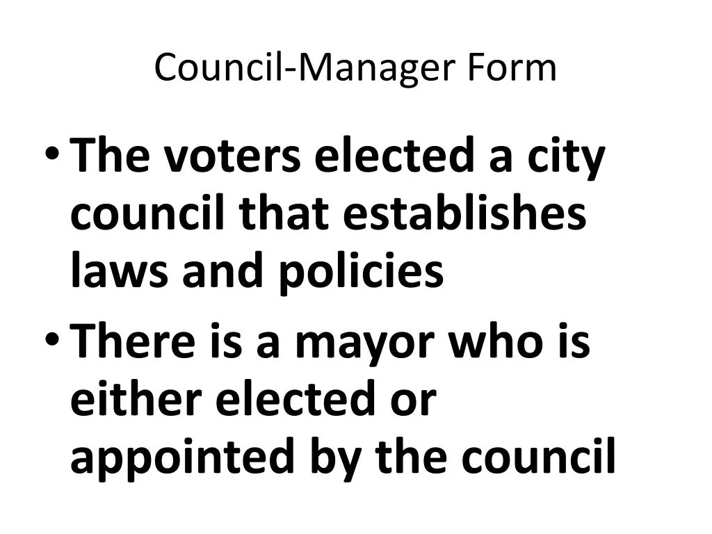 council manager form