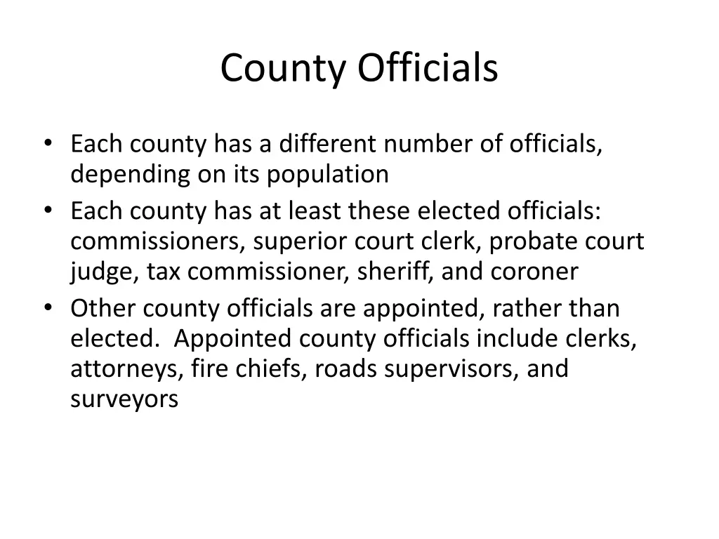 county officials