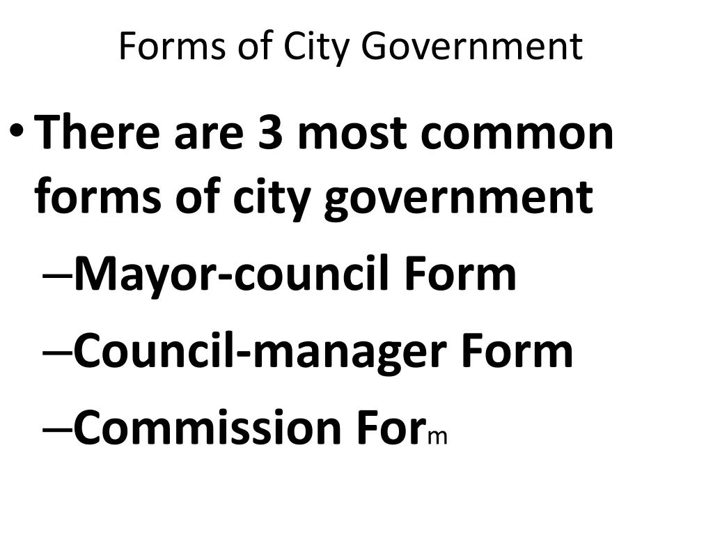 forms of city government