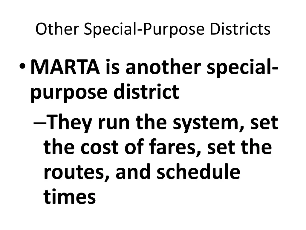 other special purpose districts