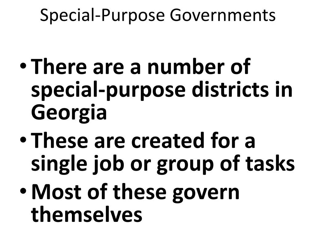 special purpose governments