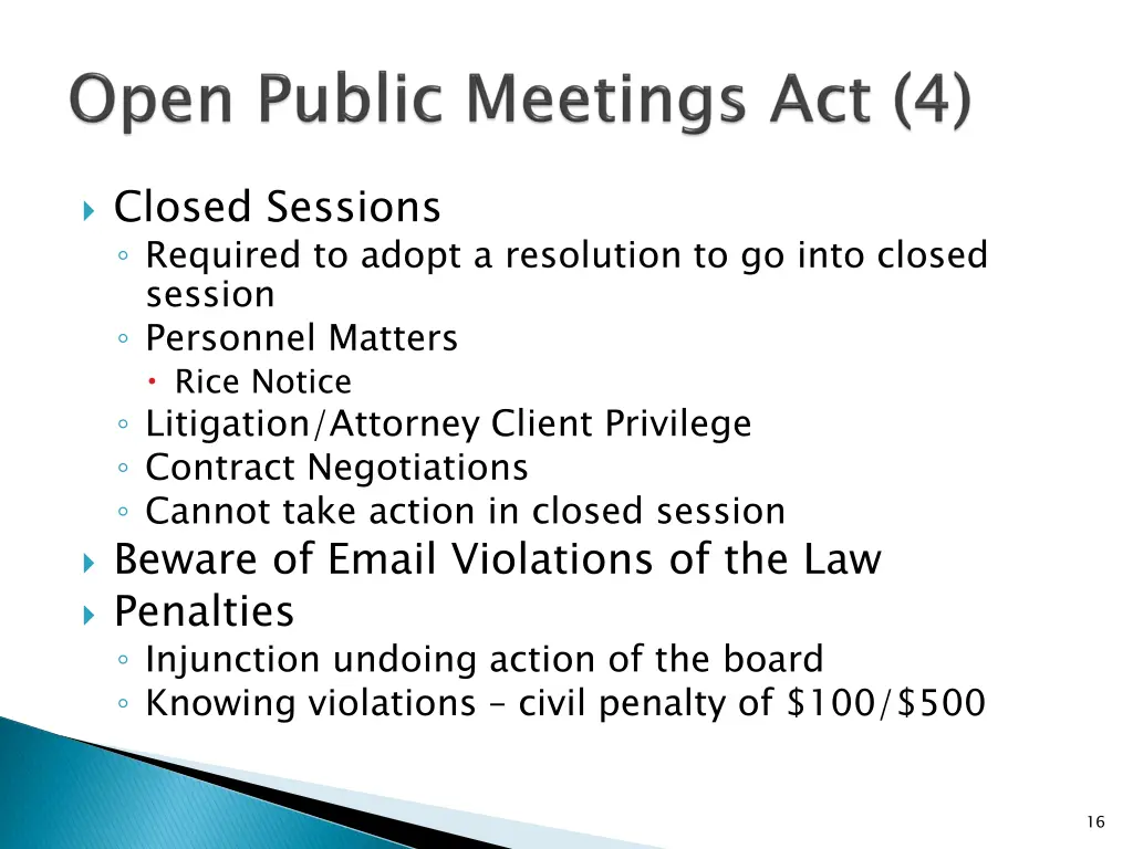 closed sessions required to adopt a resolution