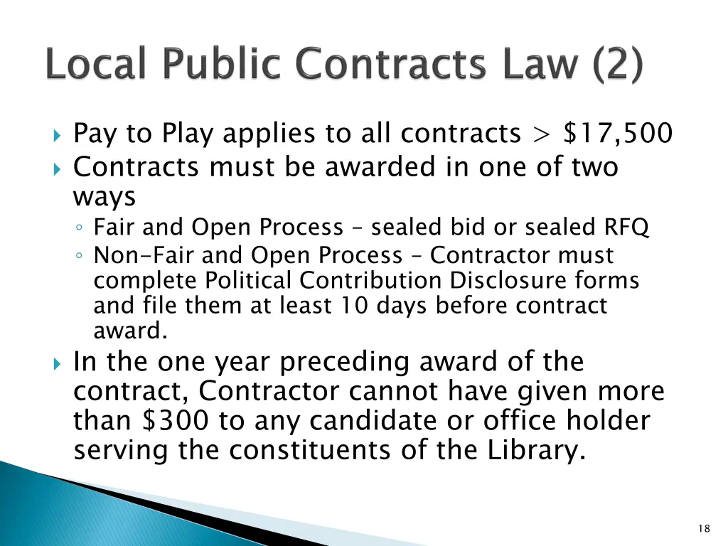 pay to play applies to all contracts