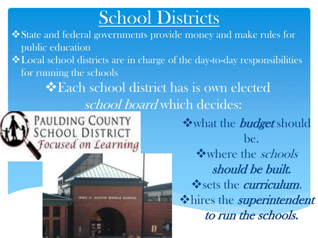 school districts