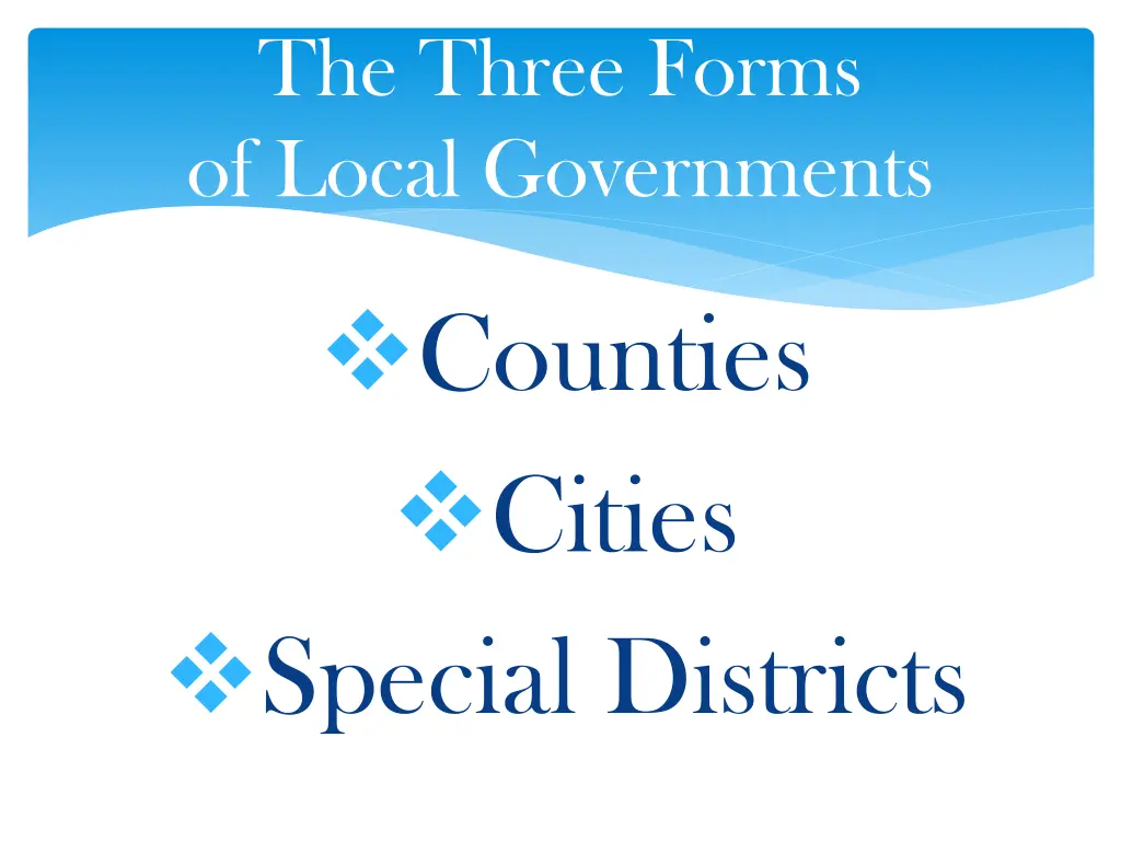 the three forms of local governments