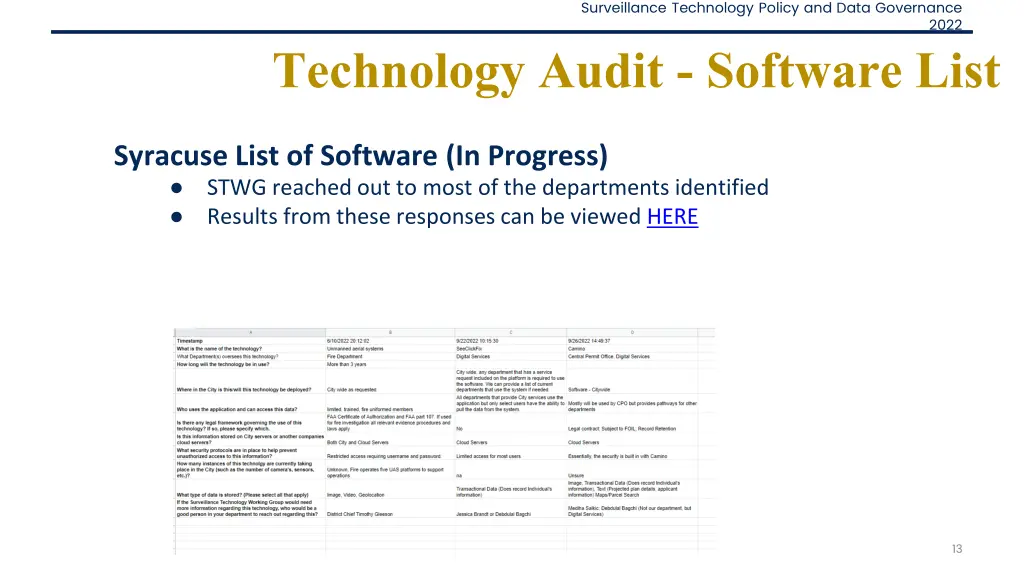 surveillance technology policy and data governance 12