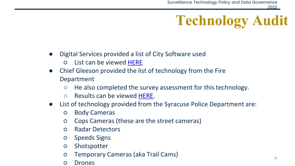 surveillance technology policy and data