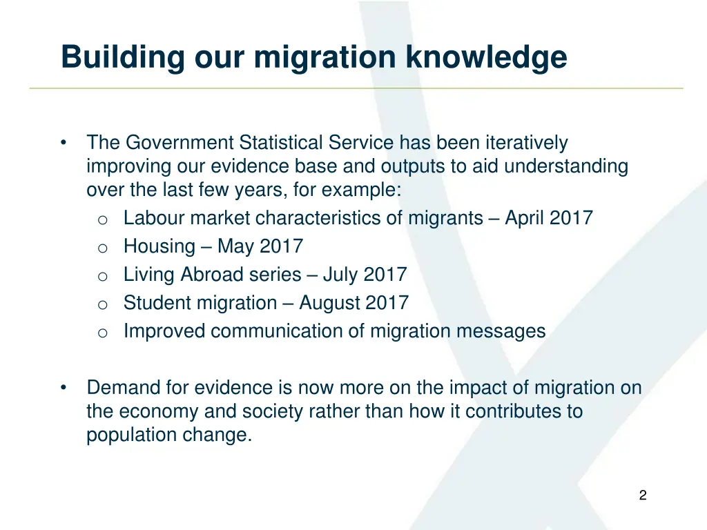 building our migration knowledge