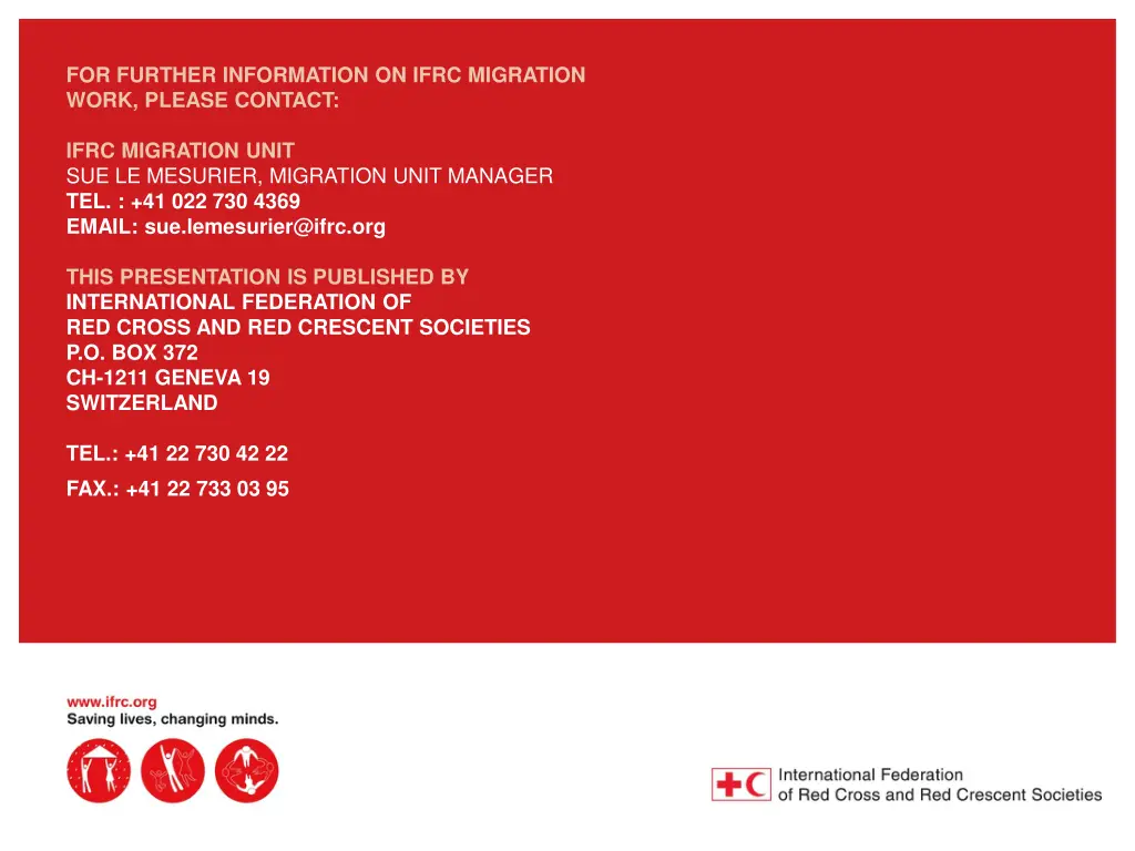 for further information on ifrc migration work