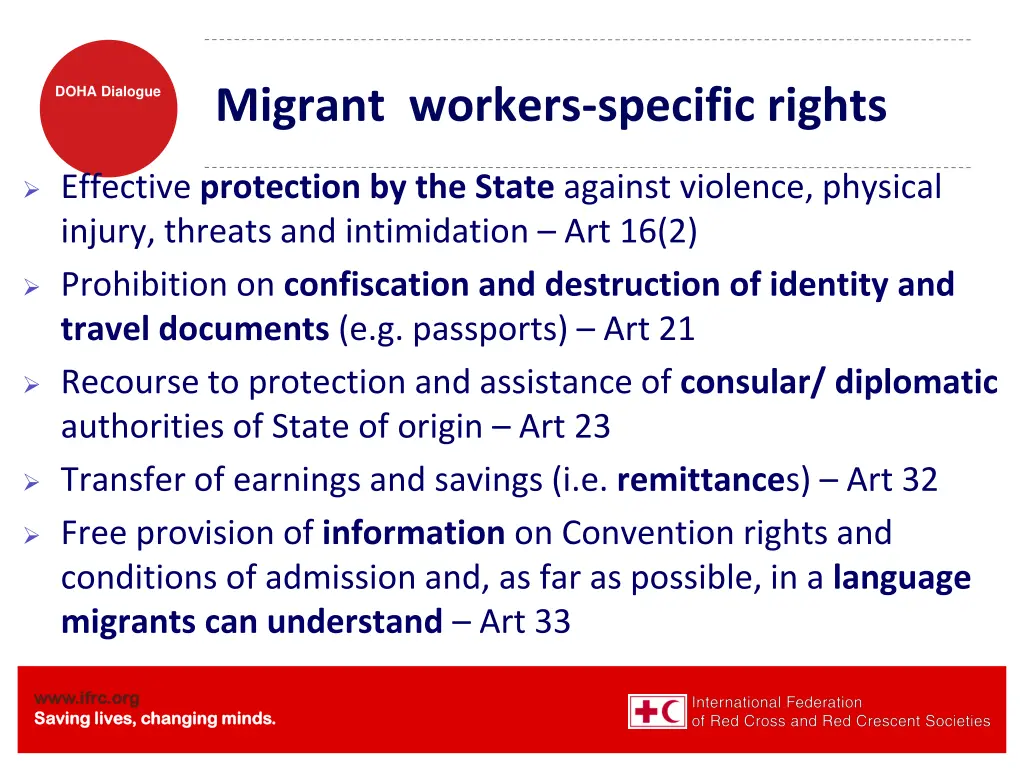 migrant workers specific rights