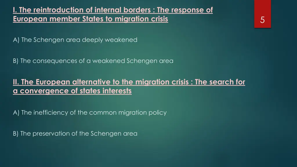 i the reintroduction of internal borders