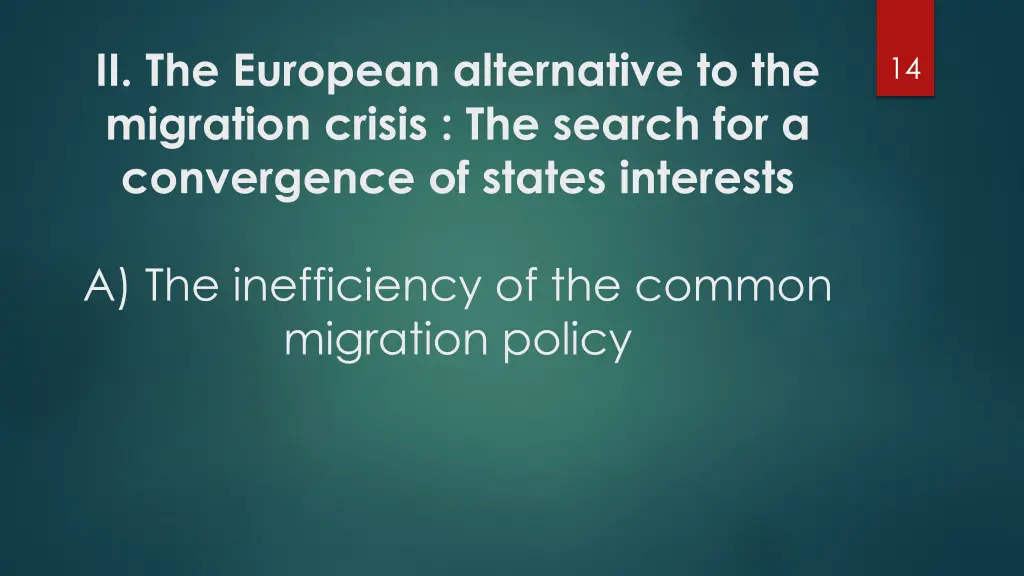 ii the european alternative to the migration