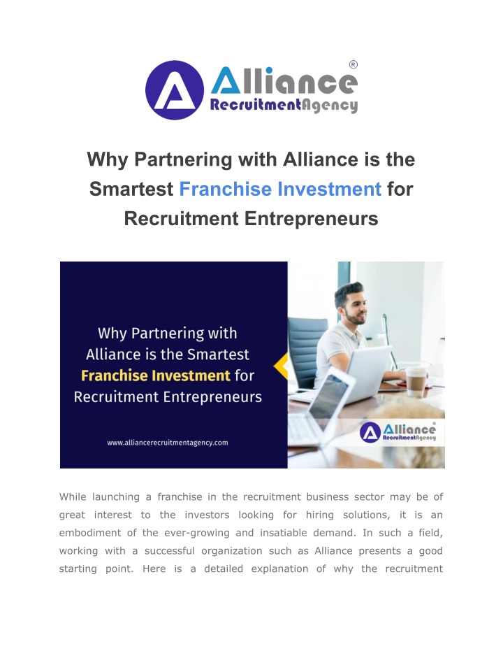 why partnering with alliance is the smartest