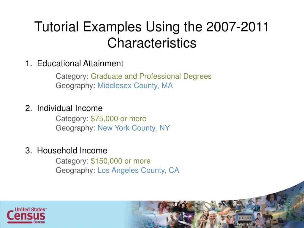 tutorial examples using the 2007 2011