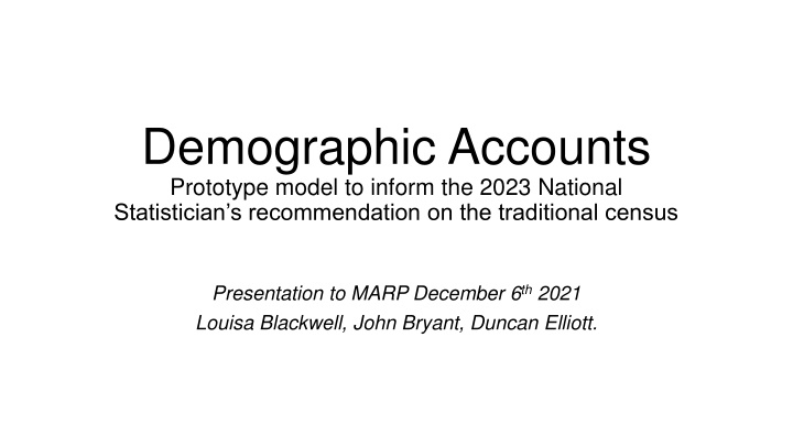 demographic accounts prototype model to inform