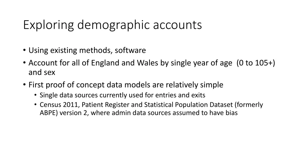 exploring demographic accounts