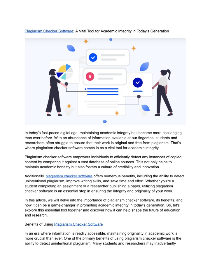 plagiarism checker software a vital tool