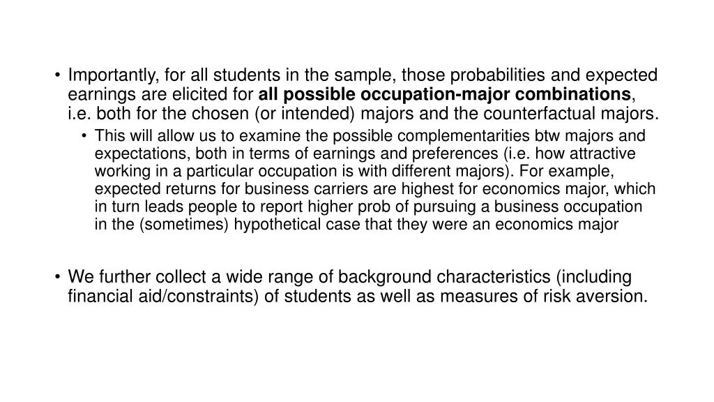 importantly for all students in the sample those