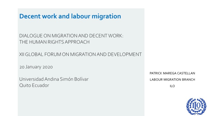 decent work and labour migration