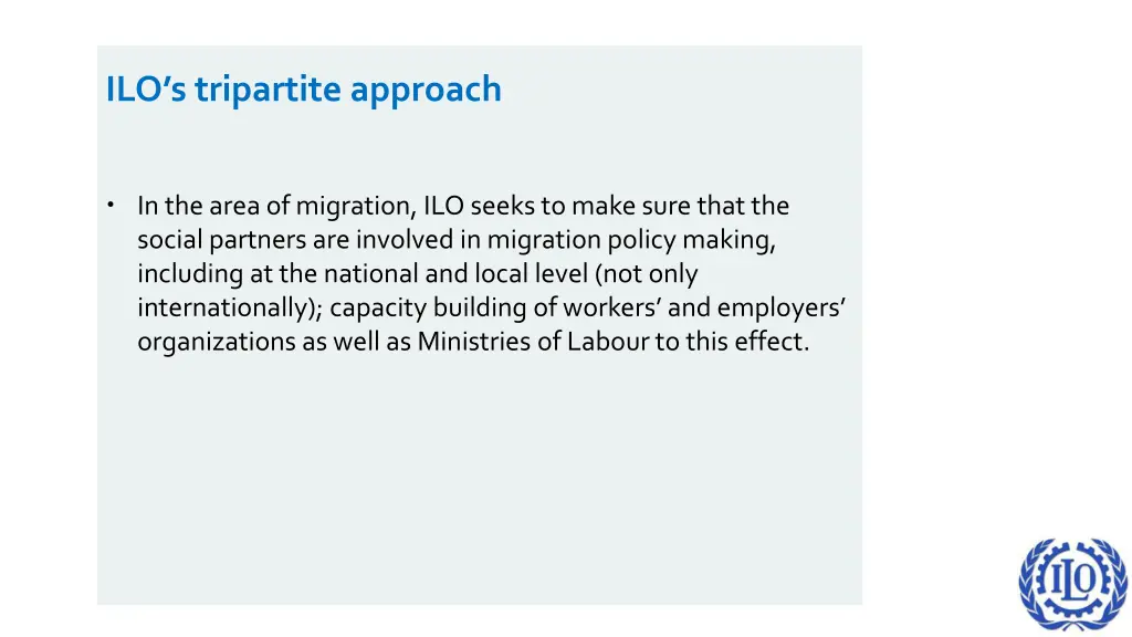 ilo s tripartite approach