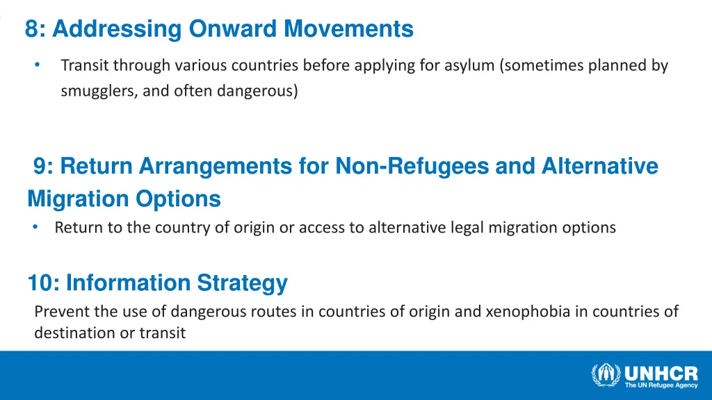 8 addressing onward movements