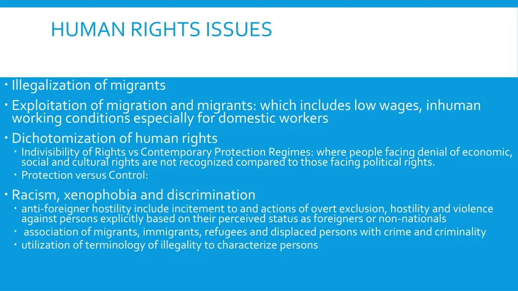 human rights issues